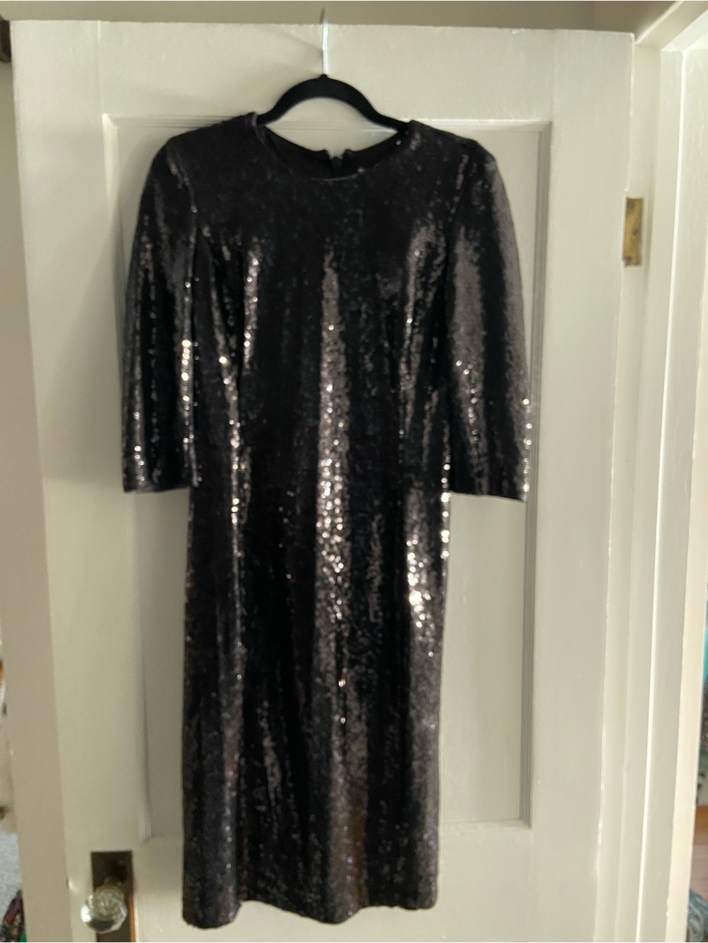 New York & Company Women's Black Sequin Midi Dress - Elegant Party Dress